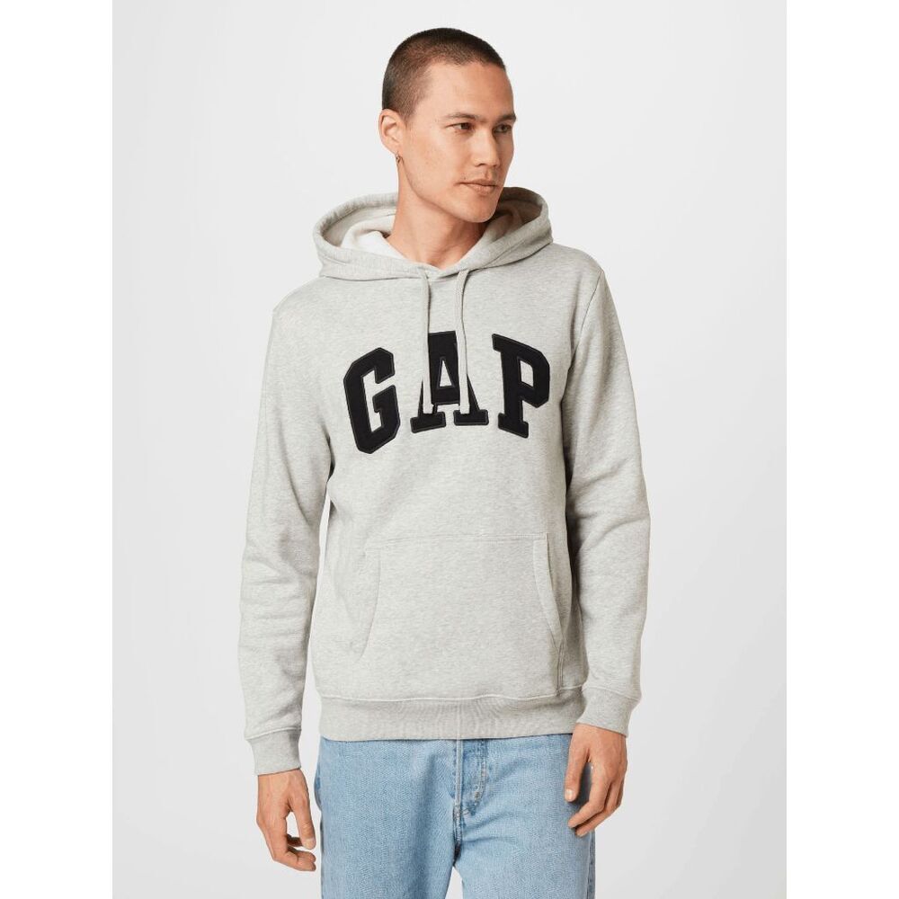 GAP Men's Logo Sweatshirt - Light Gray/Black XL